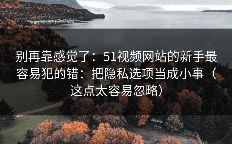 别再靠感觉了：51视频网站的新手最容易犯的错：把隐私选项当成小事（这点太容易忽略）