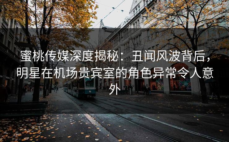 蜜桃传媒深度揭秘:丑闻风波背后,明星在机场贵宾室的角色异常令人意外 蜜桃传媒深度揭秘:丑闻风波背后,明星在机场贵宾室的角色异常令人意外